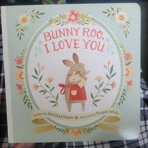 Bunny Roo I Love You Hardcover Picture Book - Pastel Floral Cover